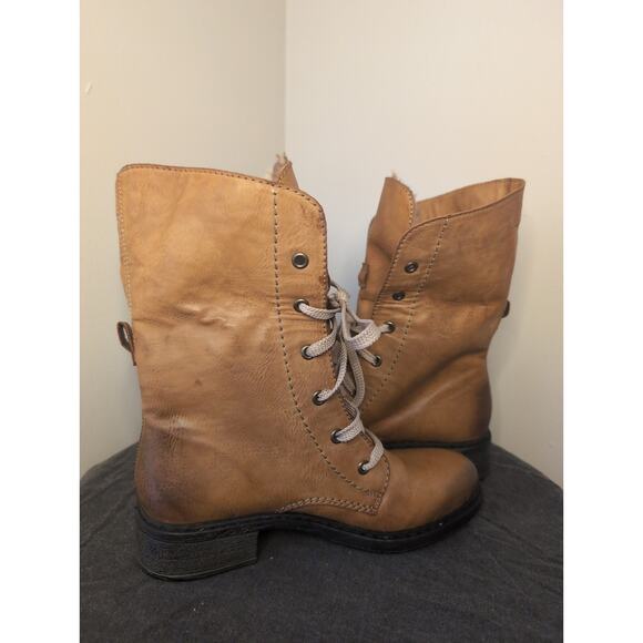 Rieker faux fur cozy warm winter boots 38/7.5 - Picture 5 of 9